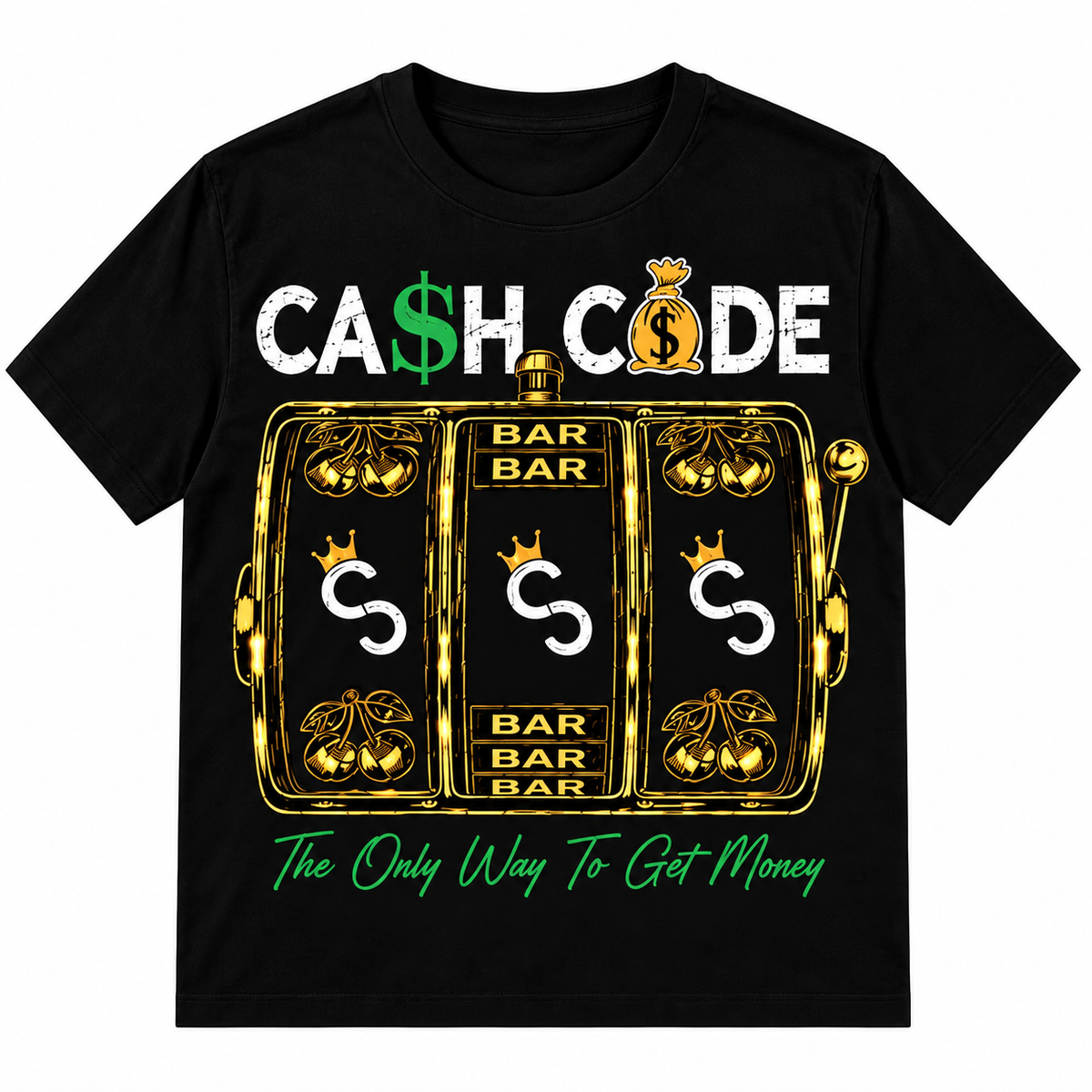 Cash Code Black & Gold Casino Tee