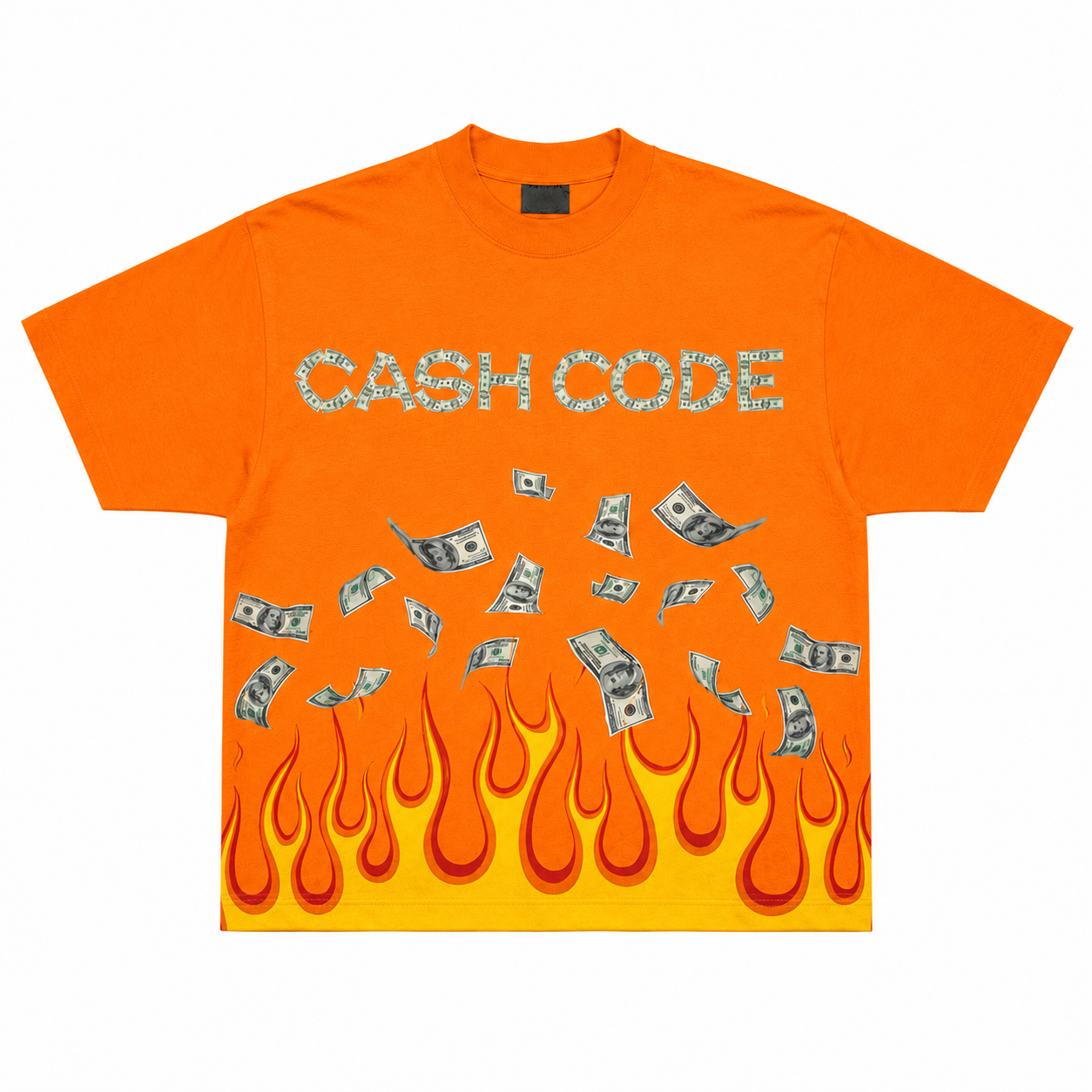 Orange Cash Code Flame Tee