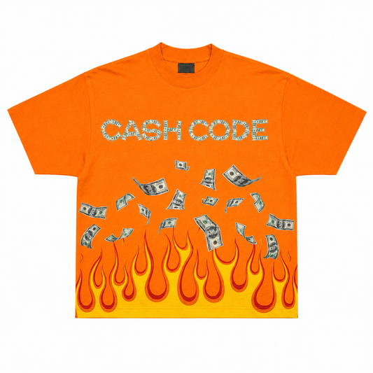 Orange Cash Code Flame Tee