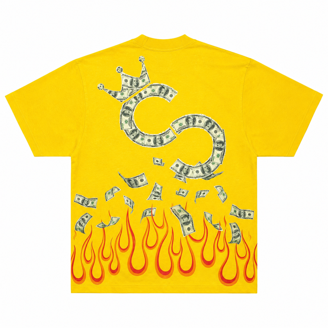 Yellow CA$H CODE Flame Tee