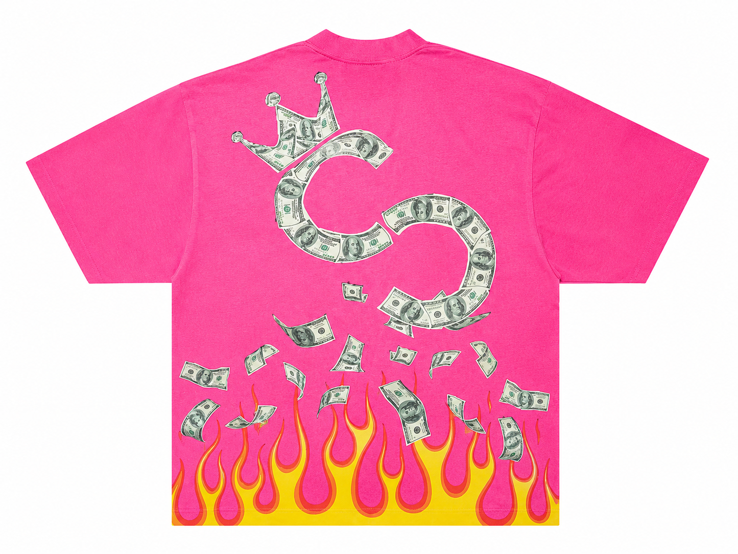 Pink Ca$H CODE Flame Tee