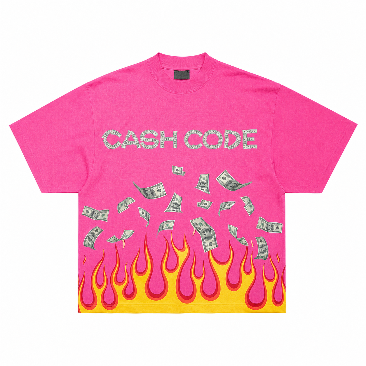 Pink Ca$H CODE Flame Tee