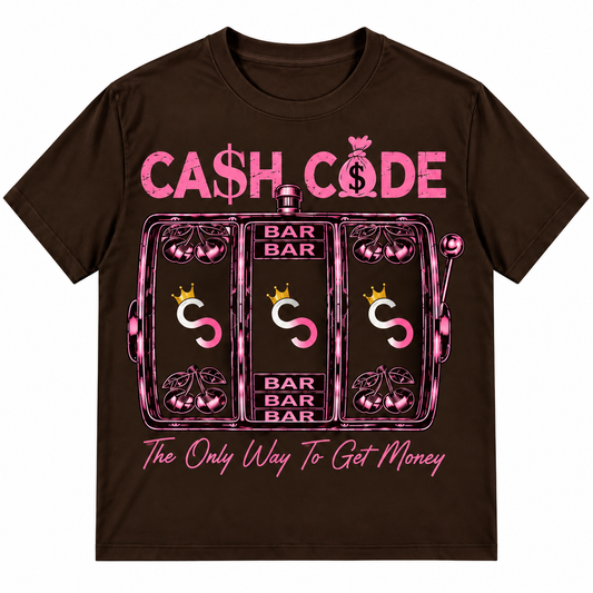 Cash Code Chocolate & Pink Casino Tee
